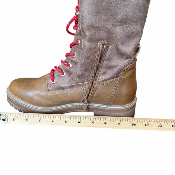 Call it Spring ladies Vegan Chunky, lace-up combat boot style-side zips-SIZE 9 - Picture 7 of 10